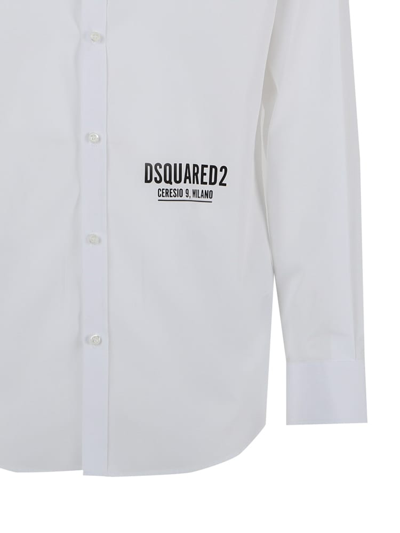 Shop Dsquared2 Cotton Shirt In Popeline In White