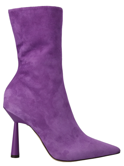 Shop Gia Borghini X Rosie Huntington Whiteley 7 Ankle Boots In Purple