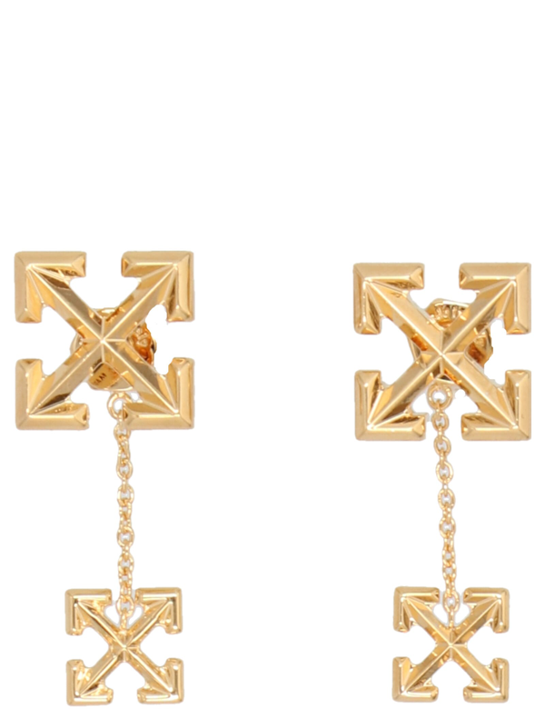 Off-White Double Arrows drop earrings - Gold