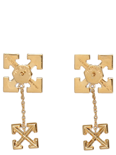 Shop Off-white Double Arrow Earrings In Gold
