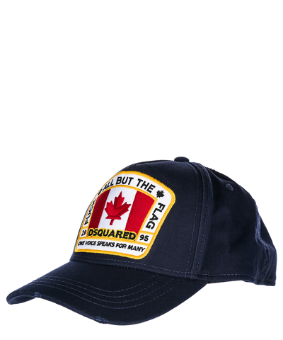 Shop Dsquared2 Canadian Patch Cotton Hat In Navy