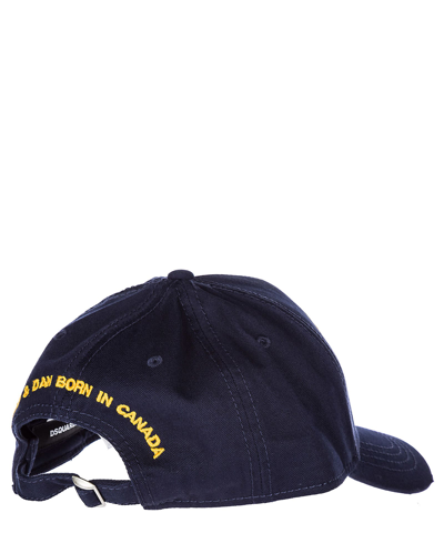 Shop Dsquared2 Canadian Patch Cotton Hat In Navy