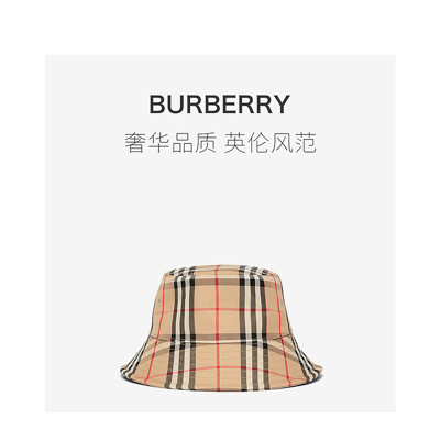 BURBERRY 博柏利男女同款中性格纹帽子复古条纹英伦风渔夫帽8026927