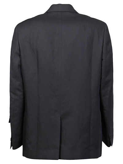 Shop Fendi Linen Jacket In Blue