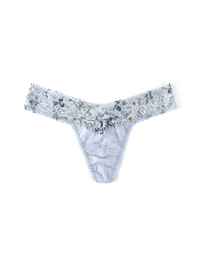 Shop Hanky Panky Supima® Cotton Low Rise Thong With Contrast Trim Exclusive Dove Grey