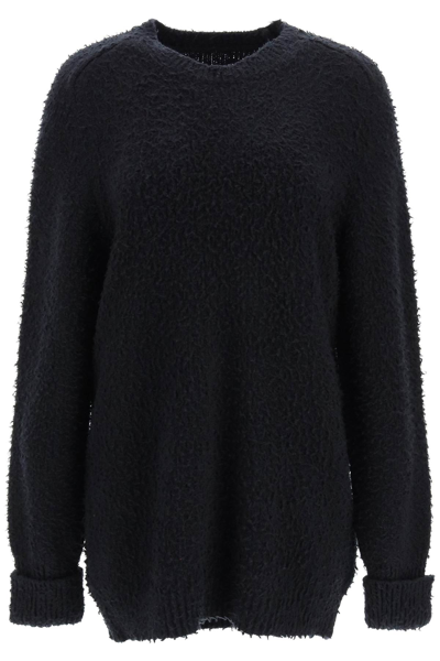 Shop Maison Margiela Pilling Effect Knit Sweater In Black