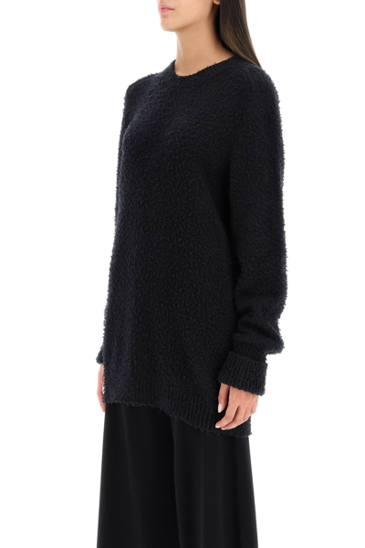 Shop Maison Margiela Pilling Effect Knit Sweater In Black