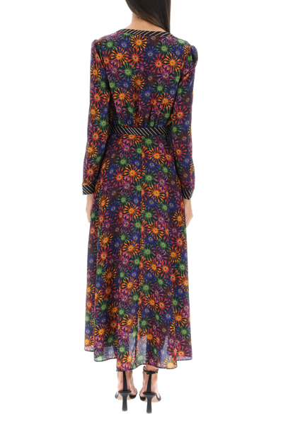 Shop Saloni 'lea' Pure Silk Wrap Dress In Multicolor
