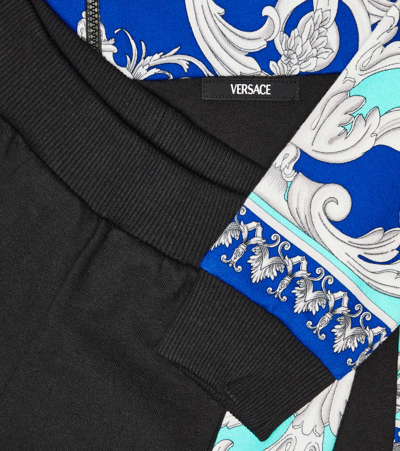 Shop Versace Printed Zipped Hoodie And Sweatpants Set In Black+daddy