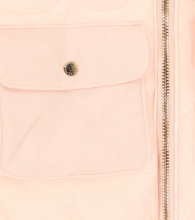Shop Chloé Kids Scalloped Puffer Jacket In Pink
