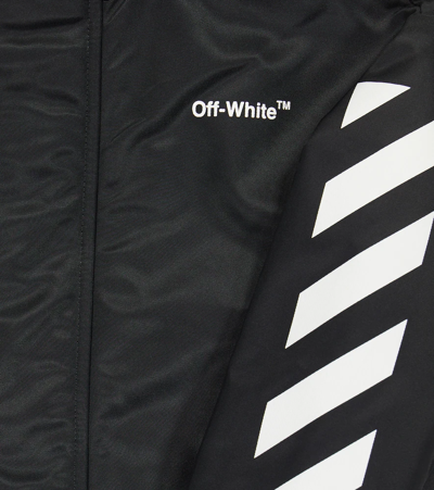 Shop Off-white Logo Nylon Coat In Black White