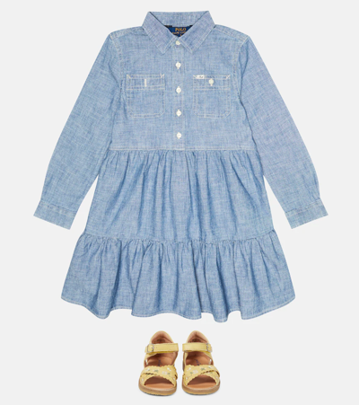 Shop Polo Ralph Lauren Cotton Chambray Shirt Dress In Medium Blue Wash