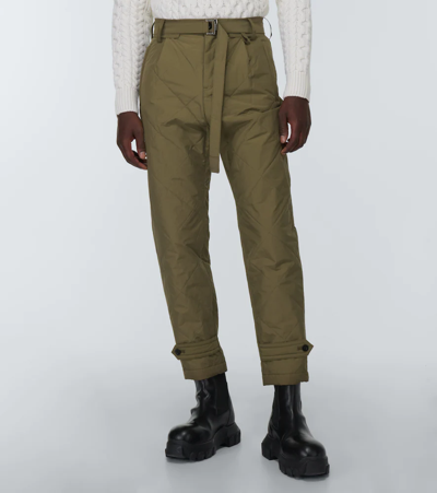 Shop Sacai Quilted Technical Pants In Khaki