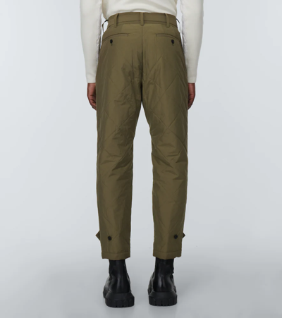 Shop Sacai Quilted Technical Pants In Khaki