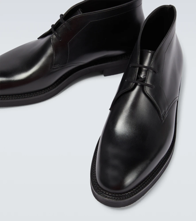 John Lobb Heywood Suede Desert Boots In Black
