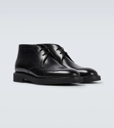 John Lobb Heywood Suede Desert Boots In Black