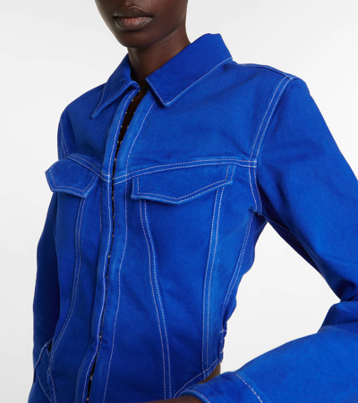 Shop Dion Lee Denim Jacket In Blueprint