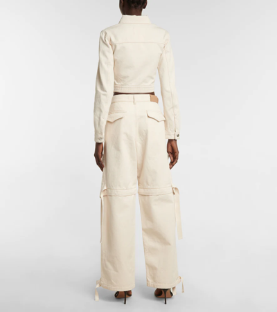 Shop Dion Lee High-rise Wide-leg Cargo Jeans In Natural