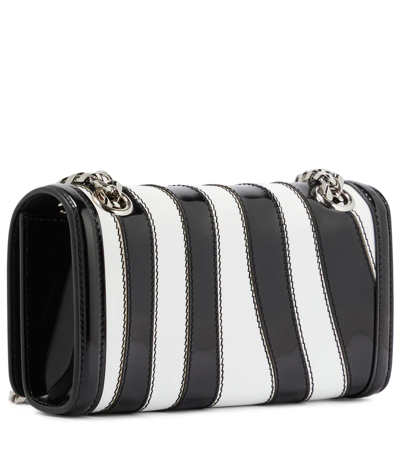 Shop Dolce & Gabbana 3.5 Logo Zebra-print Leather Clutch In White/black