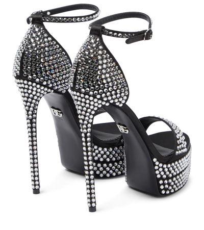 Shop Dolce & Gabbana Kiera Embellished Platform Sandals In Nero/crystal