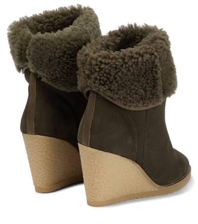 Shop Isabel Marant Totam Suede Ankle Boots In Khaki