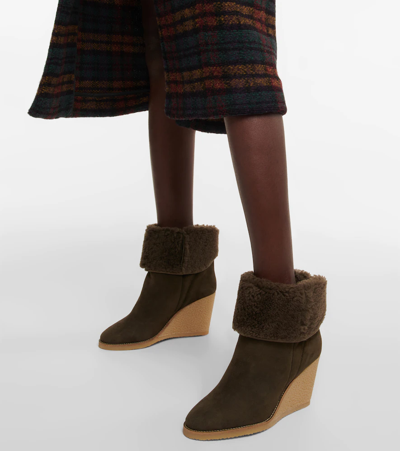 Shop Isabel Marant Totam Suede Ankle Boots In Khaki