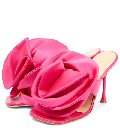 Shop Magda Butrym Leather And Satin Sandals In Pink