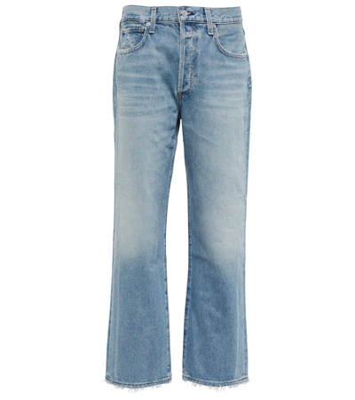 Shop Citizens Of Humanity Emery Crop High-rise Straight Jeans In Crescent