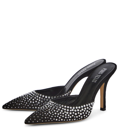 Shop Paris Texas Holly Embellished Suede Mules In Black Diamond