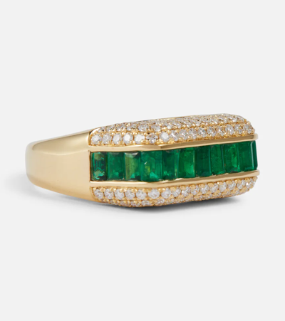 Shop Rainbow K Empress 18kt Gold Ring With Emeralds And Diamonds In 0