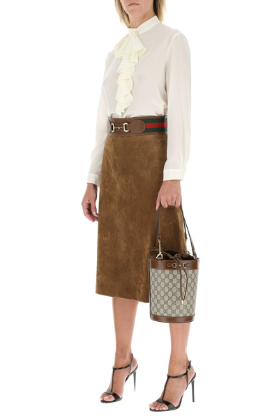 Shop Gucci Web Horsebit Skirt