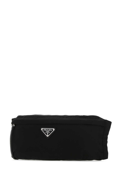 Shop Prada Triangle Logo Belt Bag In Nero