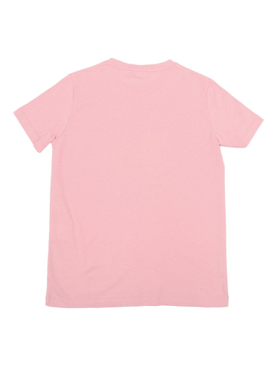 Shop Versace Medusa Printed Crewneck T-shirt In Pink/white