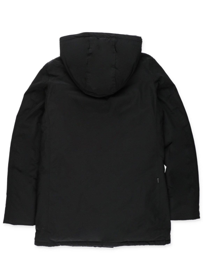 Shop Woolrich Buttoned Long-sleeved Padded Coat In Blk Black