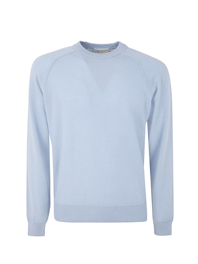 Shop Filippo De Laurentiis Raglan Sleeve Round Neck Pullover In Light Blue