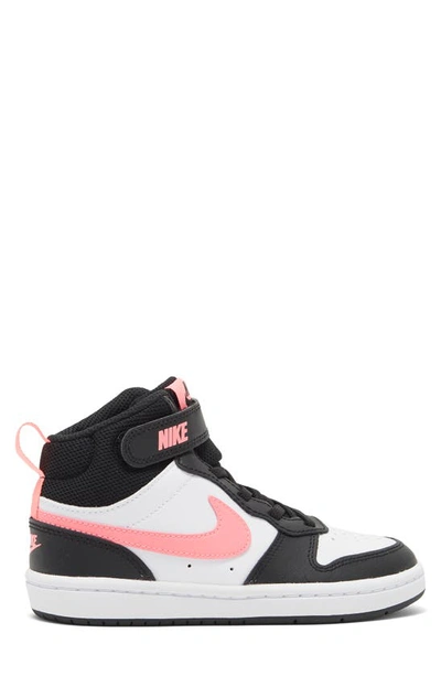 Shop Nike Court Borough Mid 2 Basketball Shoe In Black/ Sunset Pulse/ White
