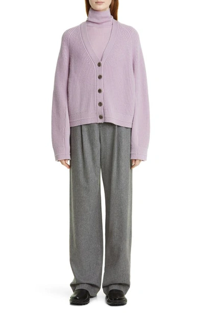 Shop Maria Mcmanus Featherweight Recycled Cashmere & Organic Cotton Turtleneck Sweater In Lilac