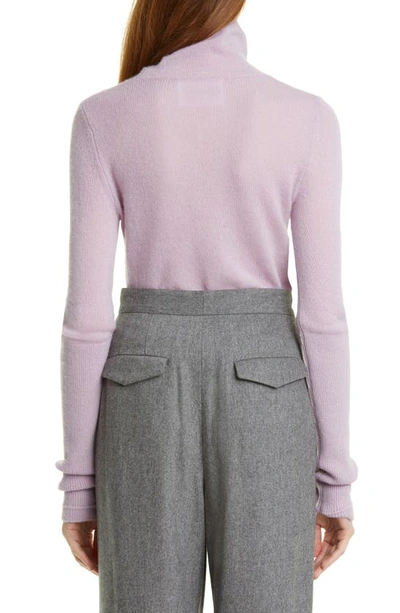 Shop Maria Mcmanus Featherweight Recycled Cashmere & Organic Cotton Turtleneck Sweater In Lilac
