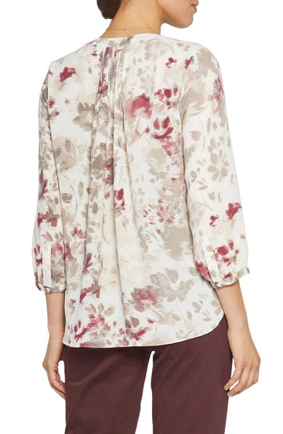 Shop Nydj High/low Crepe Blouse In Westhaven