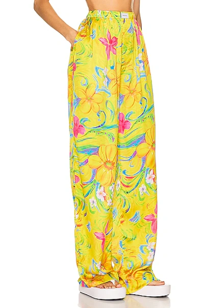 Shop Balenciaga Floral Pajama Pant In Yellow