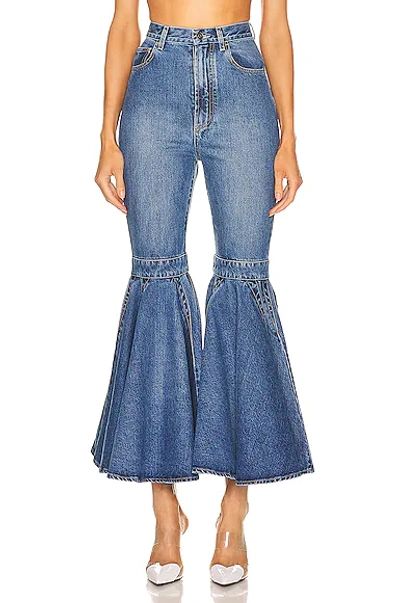 Alaïa Crinoline High-rise Flared Jeans In Blue