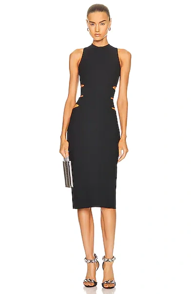 Alaïa Cutout-waist Body-con Midi Dress In Noir