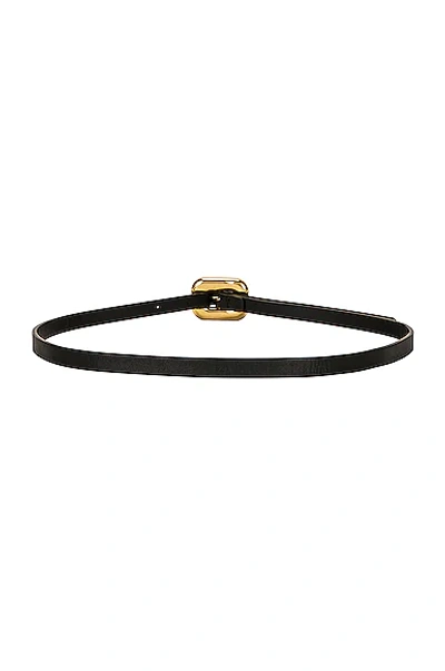 Shop Bottega Veneta Rectangle Leather Belt In Black & Brass