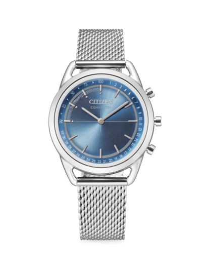 Shop Citizen Women's 36mm Connected Stainless Steel Bracelet Watch In Blue