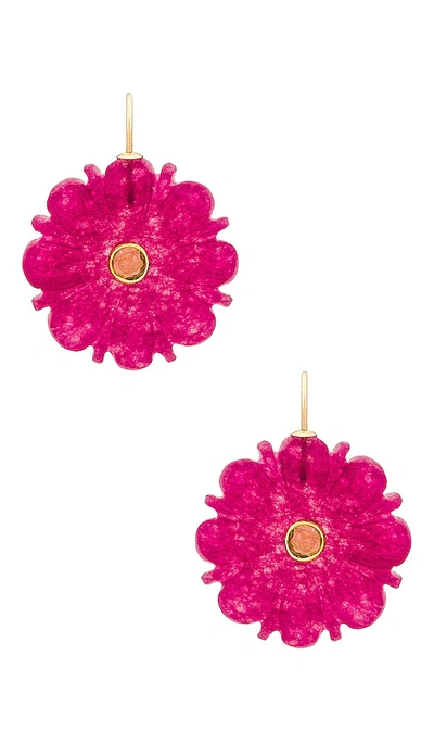 Shop Lizzie Fortunato New Bloom Earrings In Fuchsia