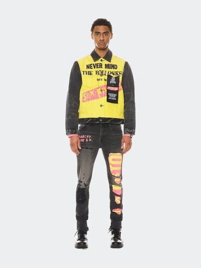 Shop Cult Of Individuality Punk Super Skinny "sex Pistols" Jeans In Bollocks In Black