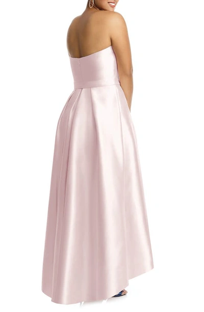 Shop Alfred Sung Full Length Strapless Sateen T In Blush