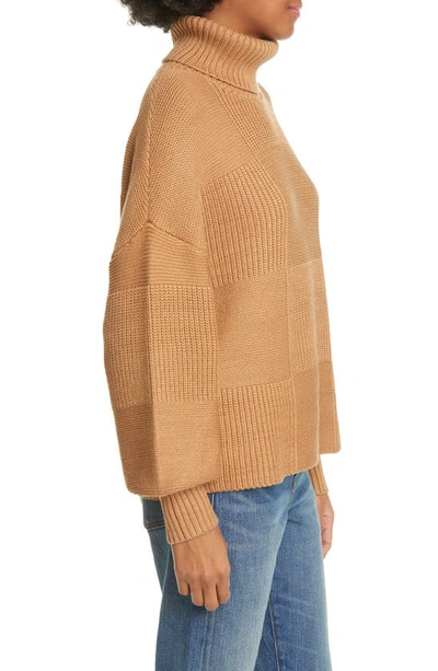 Shop Staud Benny Turtleneck Sweater In Camel