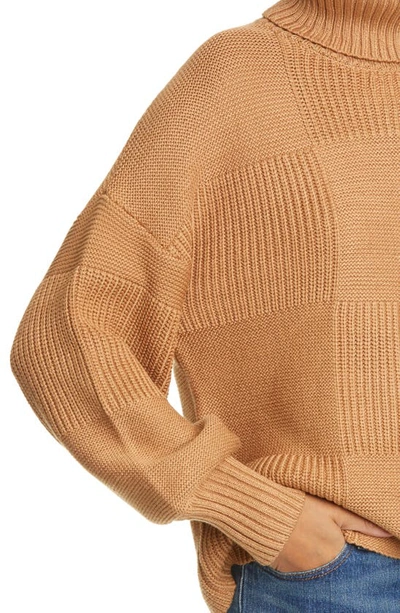Shop Staud Benny Turtleneck Sweater In Camel