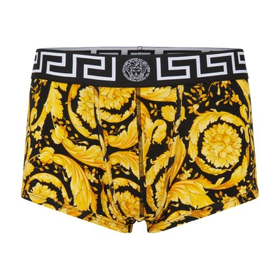 Shop Versace Barocco Underwear In Black Gold